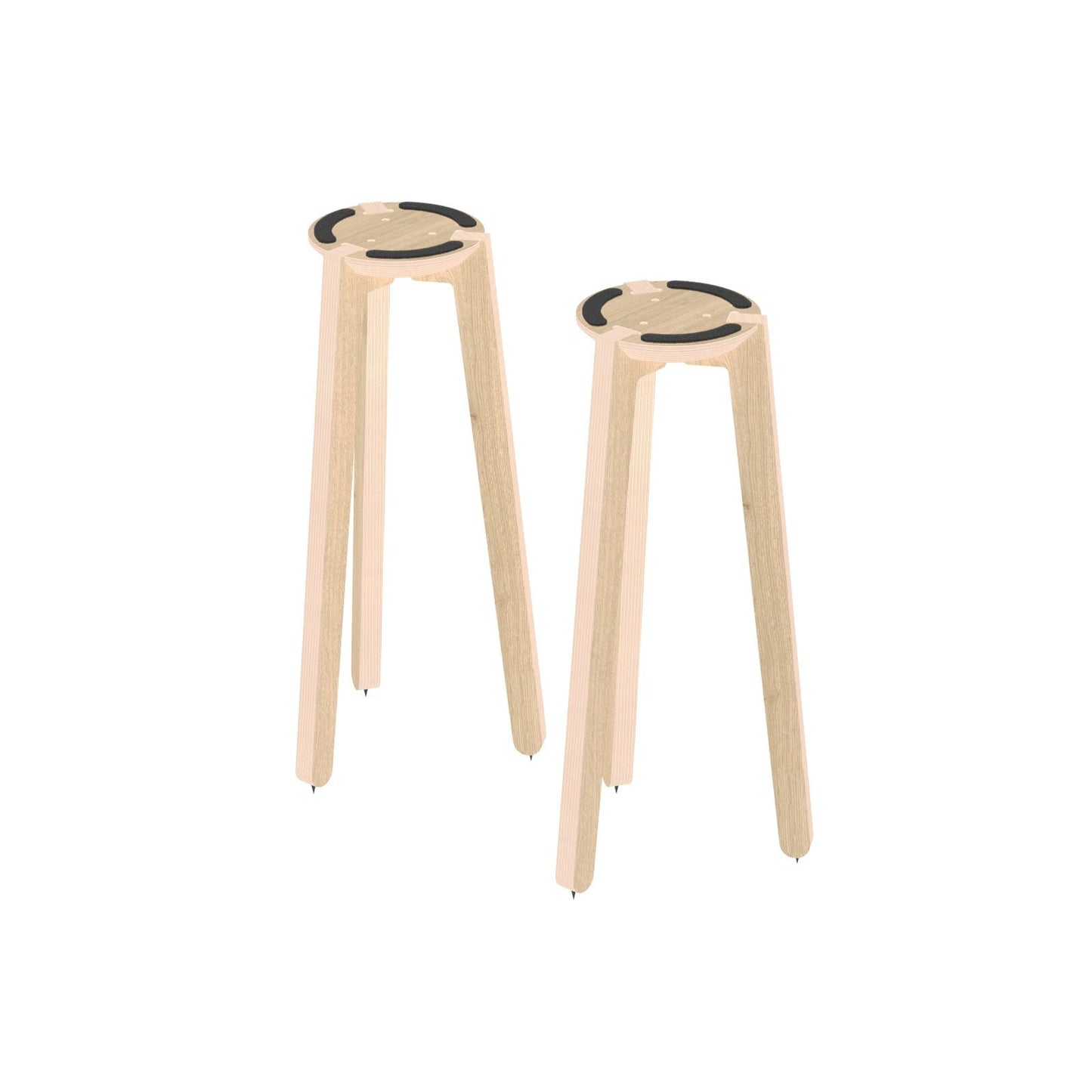 HABIB/CO - Tripod Speaker Stand Pair (natural) - 24" height - 7.5" base - Carpet Spikes : None