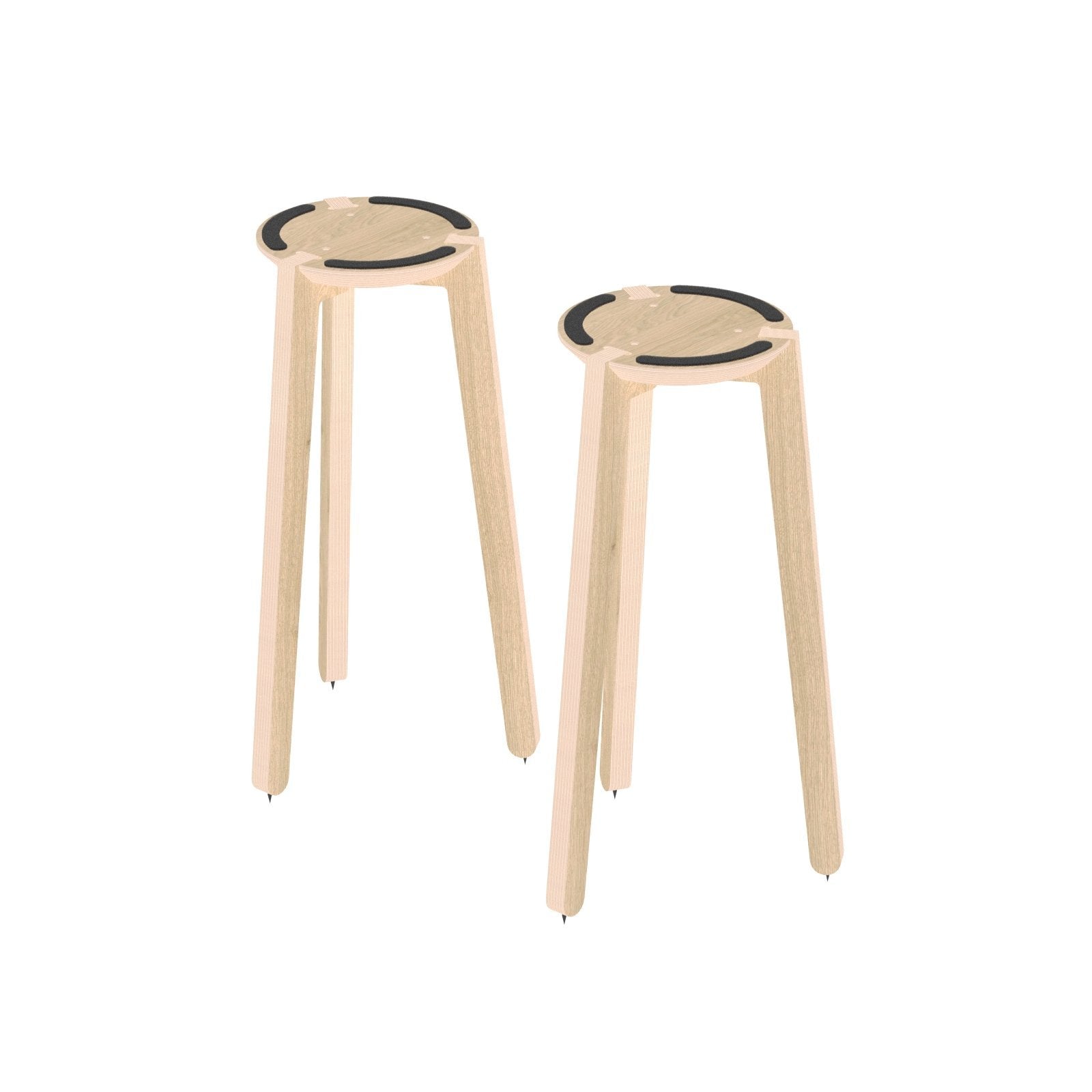 HABIB/CO - Tripod Speaker Stand Pair (natural) - 24" height - 9.5" base - Carpet Spikes : None