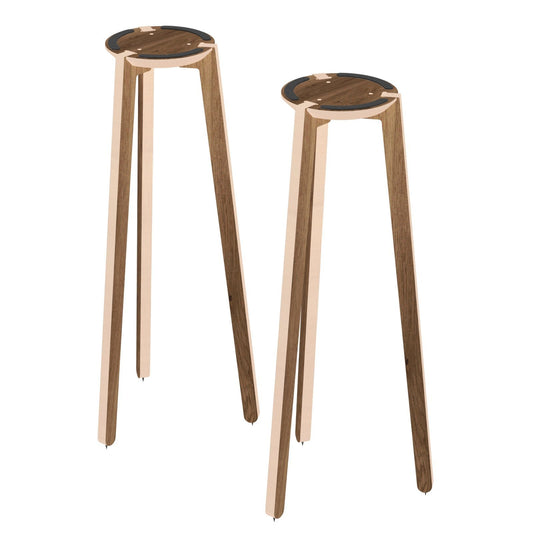 HABIB/CO - Tripod Speaker Stand Pair (walnut) - 36" height - 9.5" base - Carpet Spikes : None