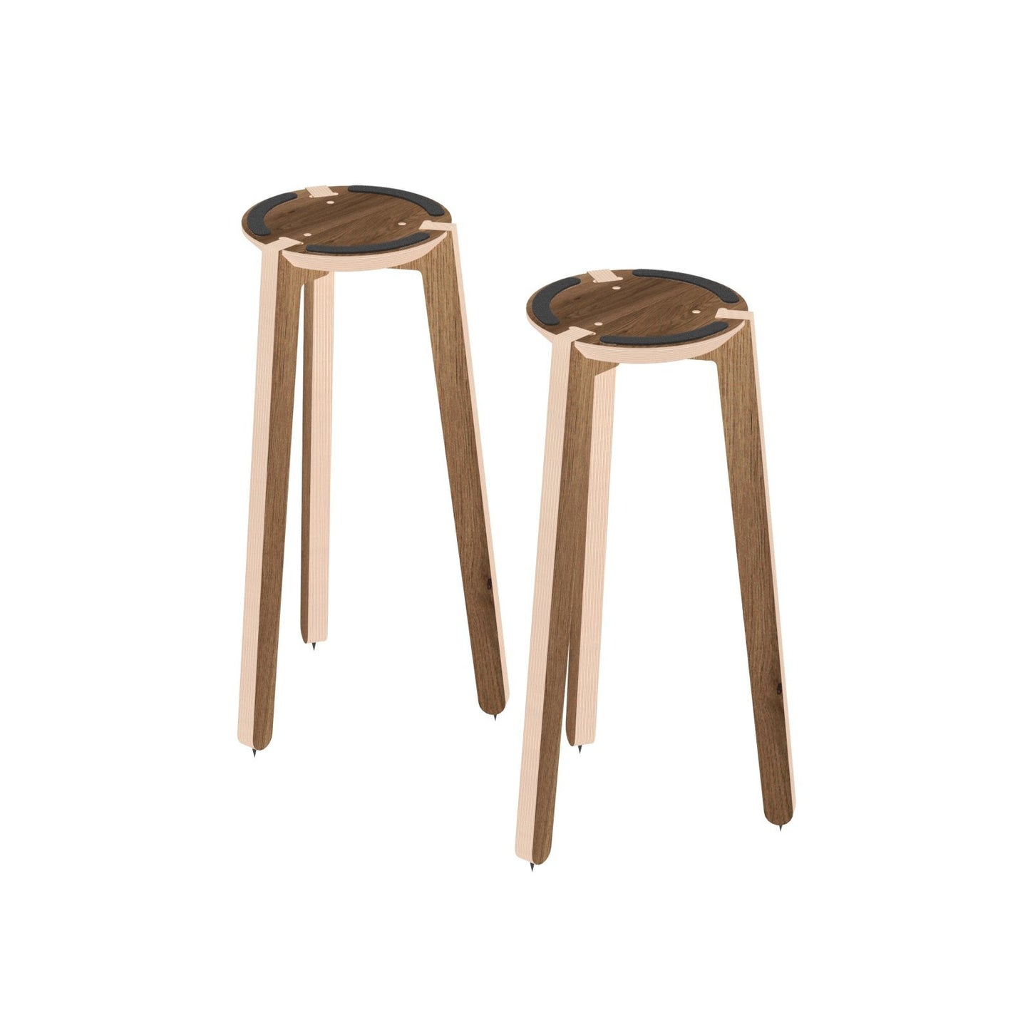 HABIB/CO - Tripod Speaker Stand Pair (walnut) - 24" height - 9.5" base - Carpet Spikes : None