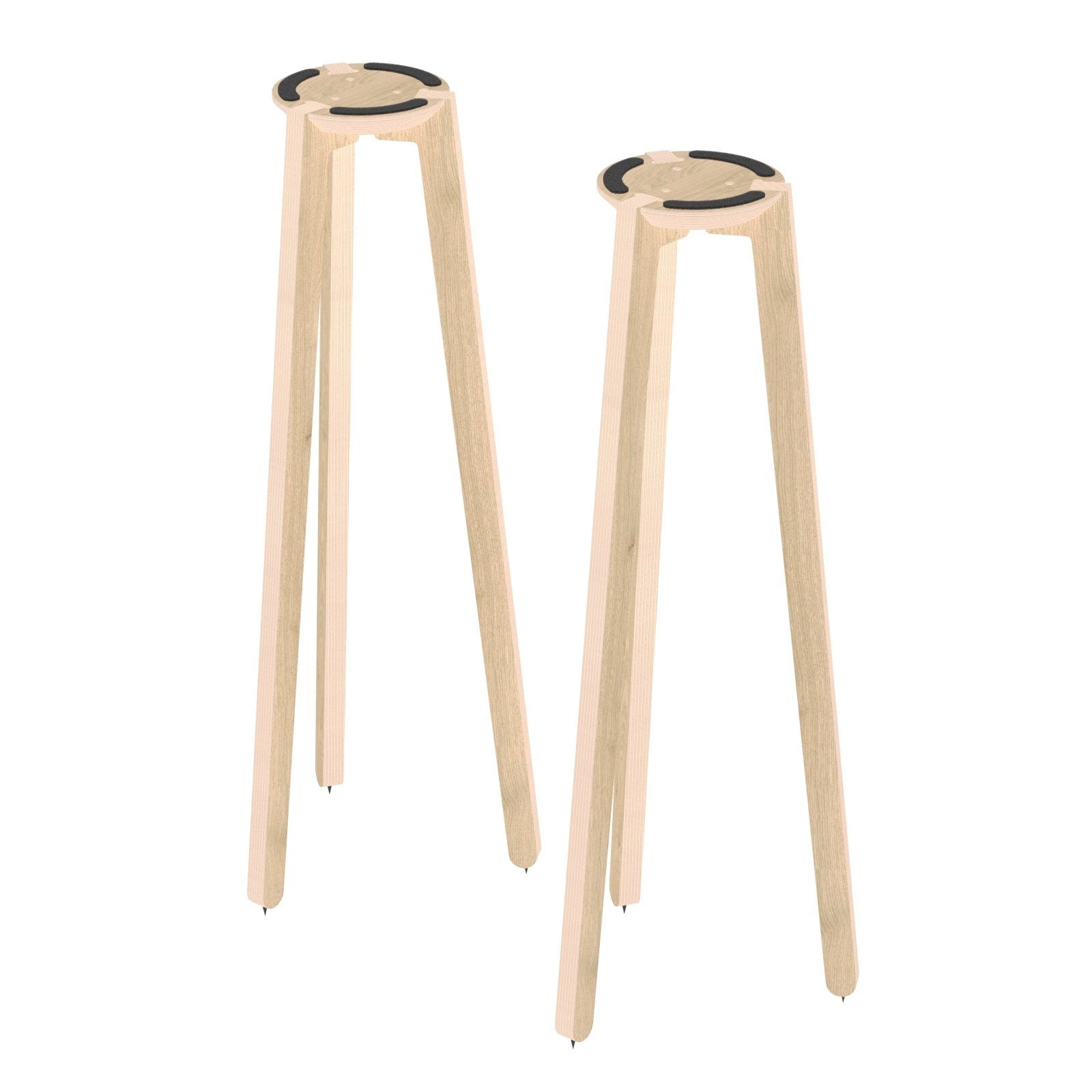 HABIB/CO - Tripod Speaker Stand Pair (natural) - 36" height - 7.5" base - Carpet Spikes : None