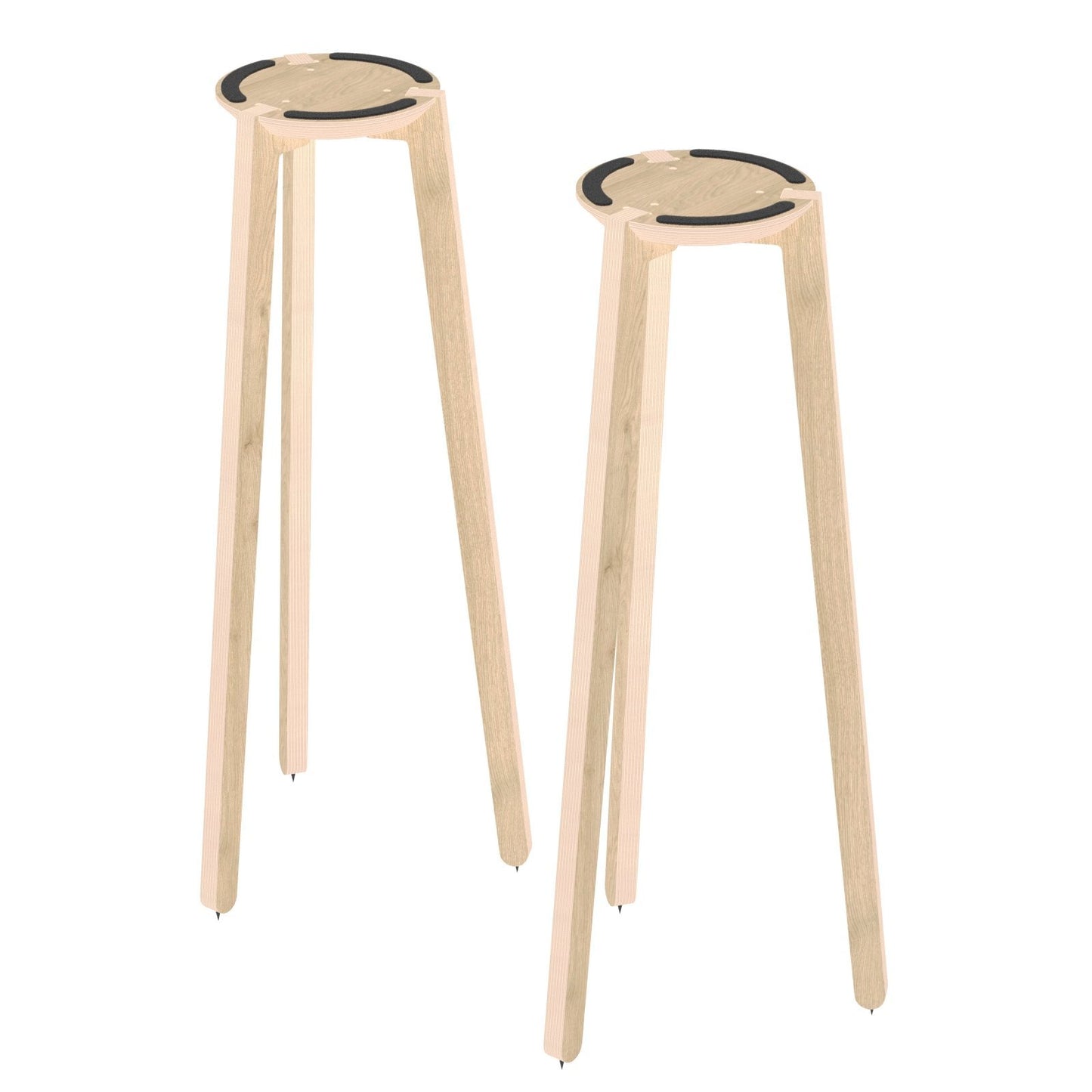 HABIB/CO - Tripod Speaker Stand Pair (natural) - 36" height - 9.5" base - Carpet Spikes : None